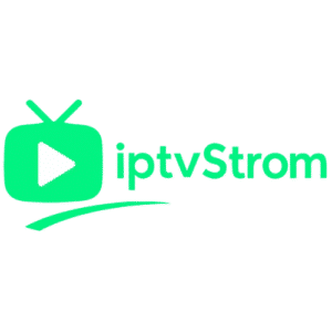 IPTV Storm logotyp i vitt och grönt – snabb, säker och prisvärd IPTV-tjänst 2025